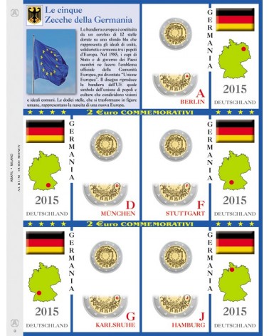 2€ delle 5 Zecche di Germania, aggiornamento 2015 BANDIERA