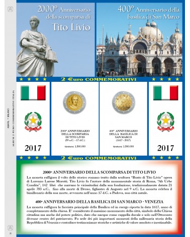 2 EURO COMMEMORATIVI ITALIA 2017 TITO LIVIO/BASILICA SAN MARCO