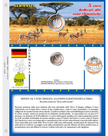 FOGLIO GERMANIA 5€ COMMEMORATIVI 2018 SINGOLA