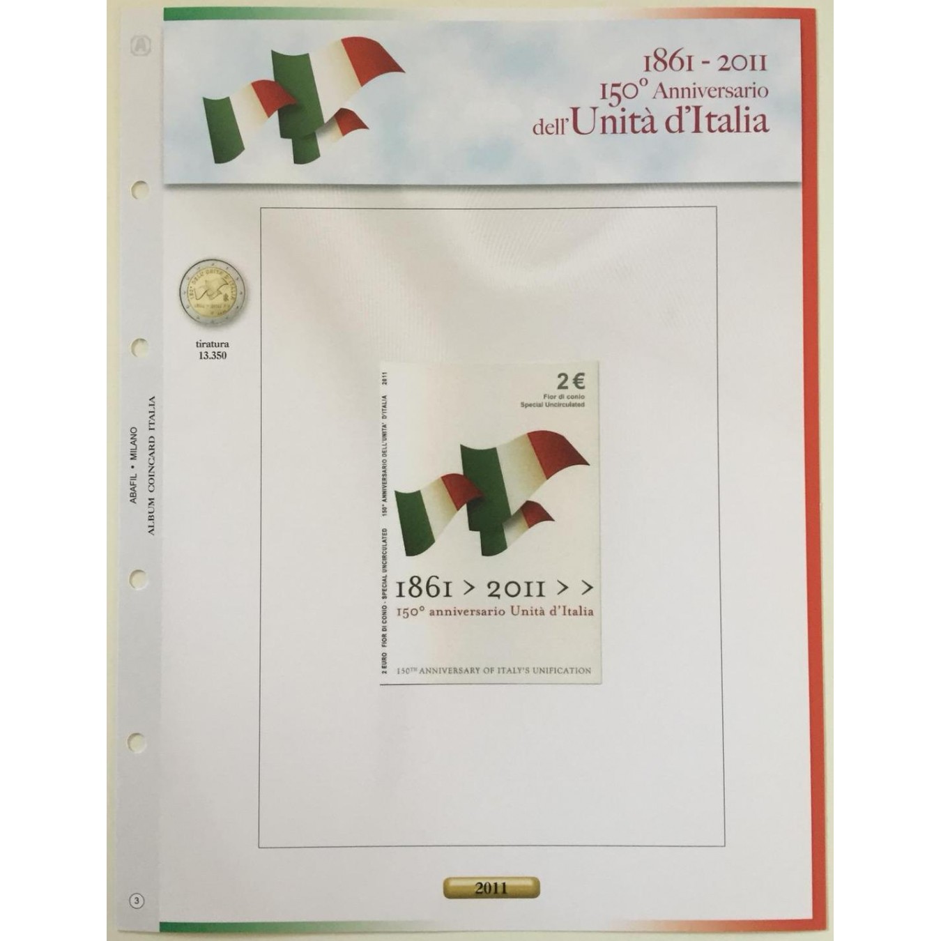 AGG. 2€ ITALIA COIN CARD 2011 UNITA' D'ITALIA