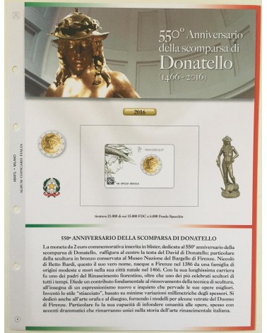 AGG. 2€ ITALIA  COIN CARD 2016 DONATELLO