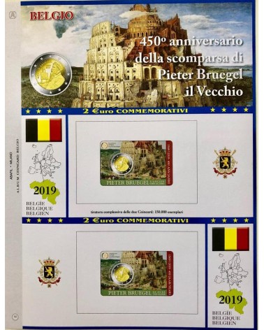 2 € AGGIORNAMENTO DOUBLE BLISTER BELGIO 2019 PIETER BRUEGEL