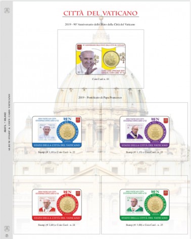 FOGLIO VATICANO COINCARD 2019 ANNIVERSARIO DELLO STATO