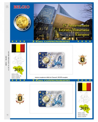 2 € AGGIORNAMENTO BLISTER BELGIO 2019 ISTITUTO MONETARIO