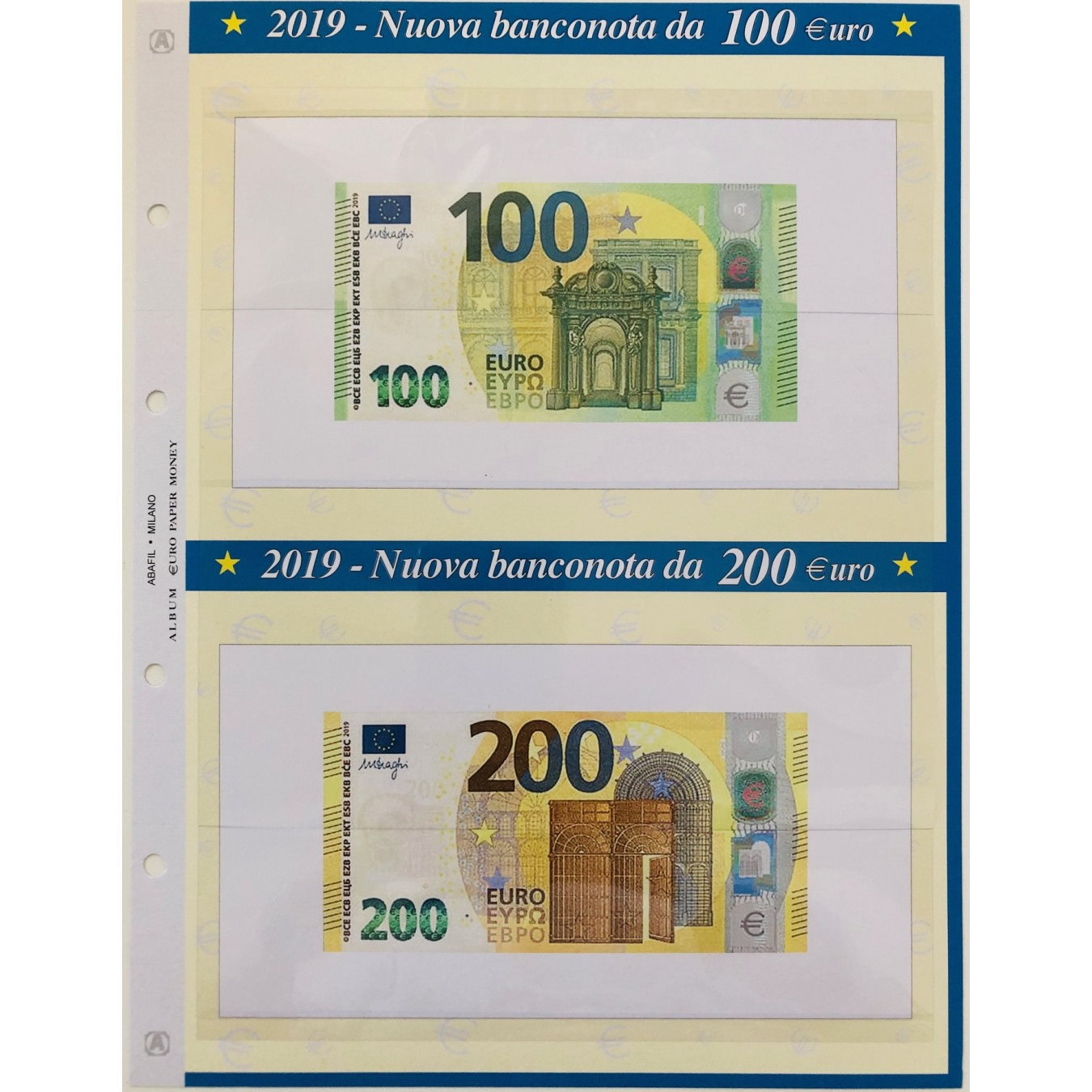 FOGLIO PER BANCONOTA 100 - 200  Euro