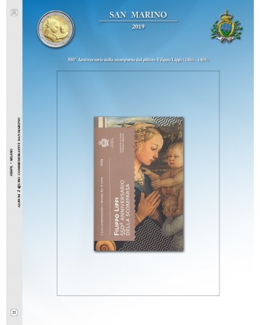 2 EURO COMMEMORATIVI SAN MARINO 2019 - FILIPPO LIPPI