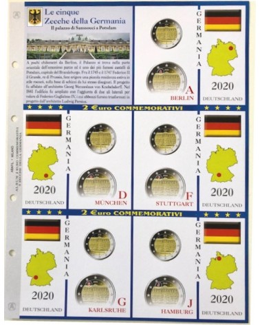 2€ delle 5 Zecche di Germania, palazzo Sanssouci 2020