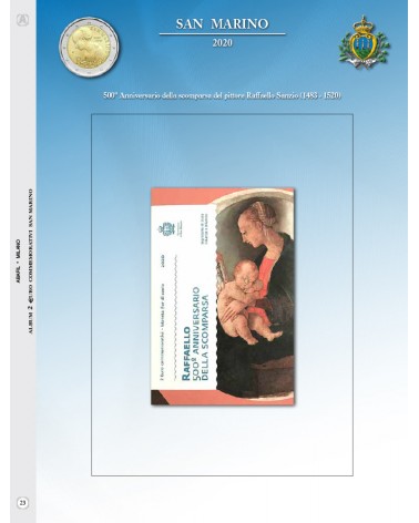 2 EURO COMMEMORATIVI SAN MARINO 2020 - SCOMPARSA RAFFAELLO