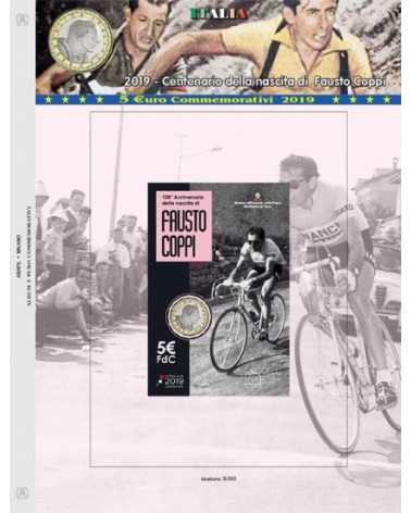 5 EURO COMMEMORATIVI COINCARD ITALIA 2019 - Fausto Coppi