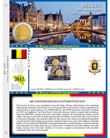 2€ COMMEMORATIVI BLISTER SINGOLO BELGIO 2017 - UNIVERSITA' DI GENT