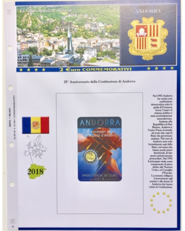 2 EURO ANDORRA 2018 - 25° ANNIVERSARIO DELLA COSTITUZIONE
