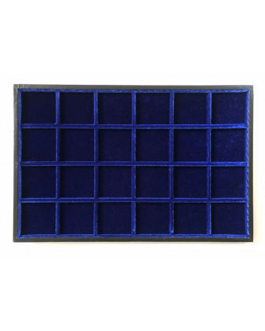 Ripiano standard velluto blu 24 caselle cm 33,5 x 22