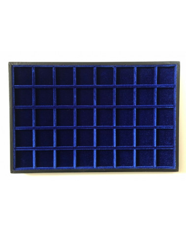 Ripiano standard velluto blu 40 caselle cm 33,5 x 22