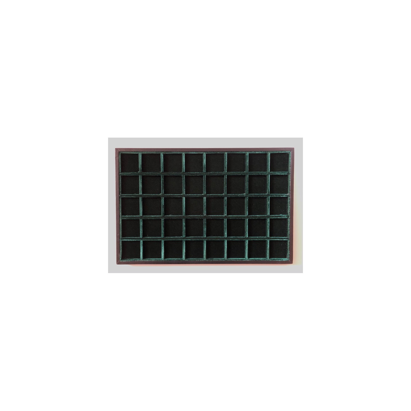 Novità ripiano standard velluto verde 40 caselle cm 33,5 x 22