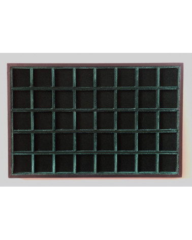 Novità ripiano standard velluto verde 40 caselle cm 33,5 x 22