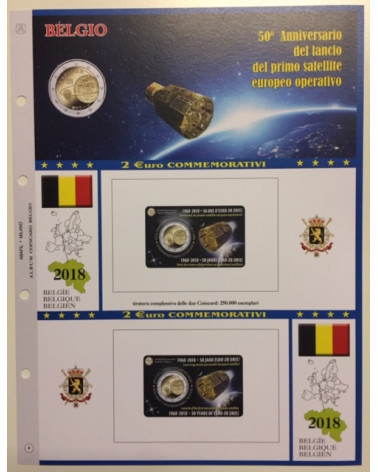 2€ COMMEMORATIVI blister DOPPIO Belgio 2018 - PRIMO satellite