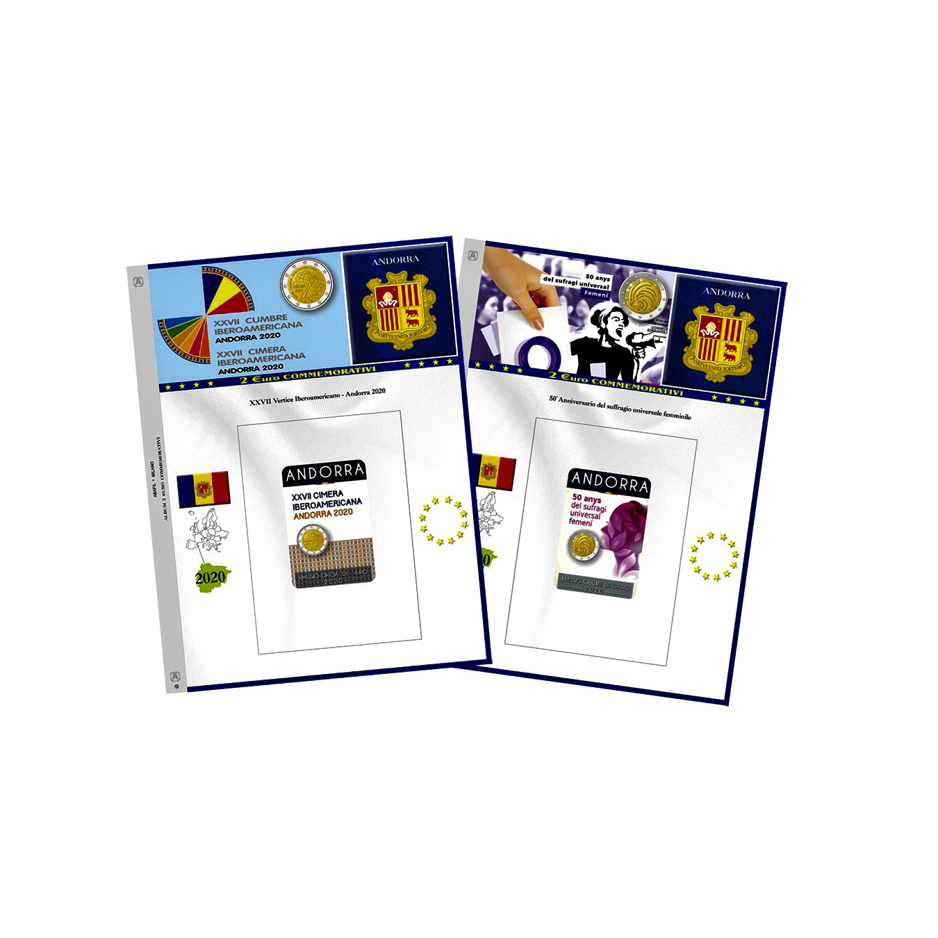 2 EURO ANDORRA 2020 VERTICE IBEROAMERICANO SUFFRAGIO UNIVERSALE FEMMINILE