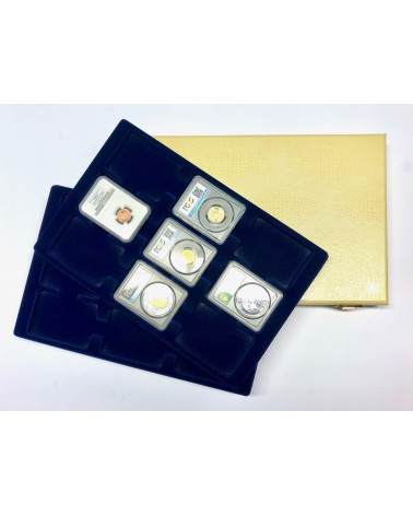 Minidiplomat limited edition beige con ripiani slab floccato blu