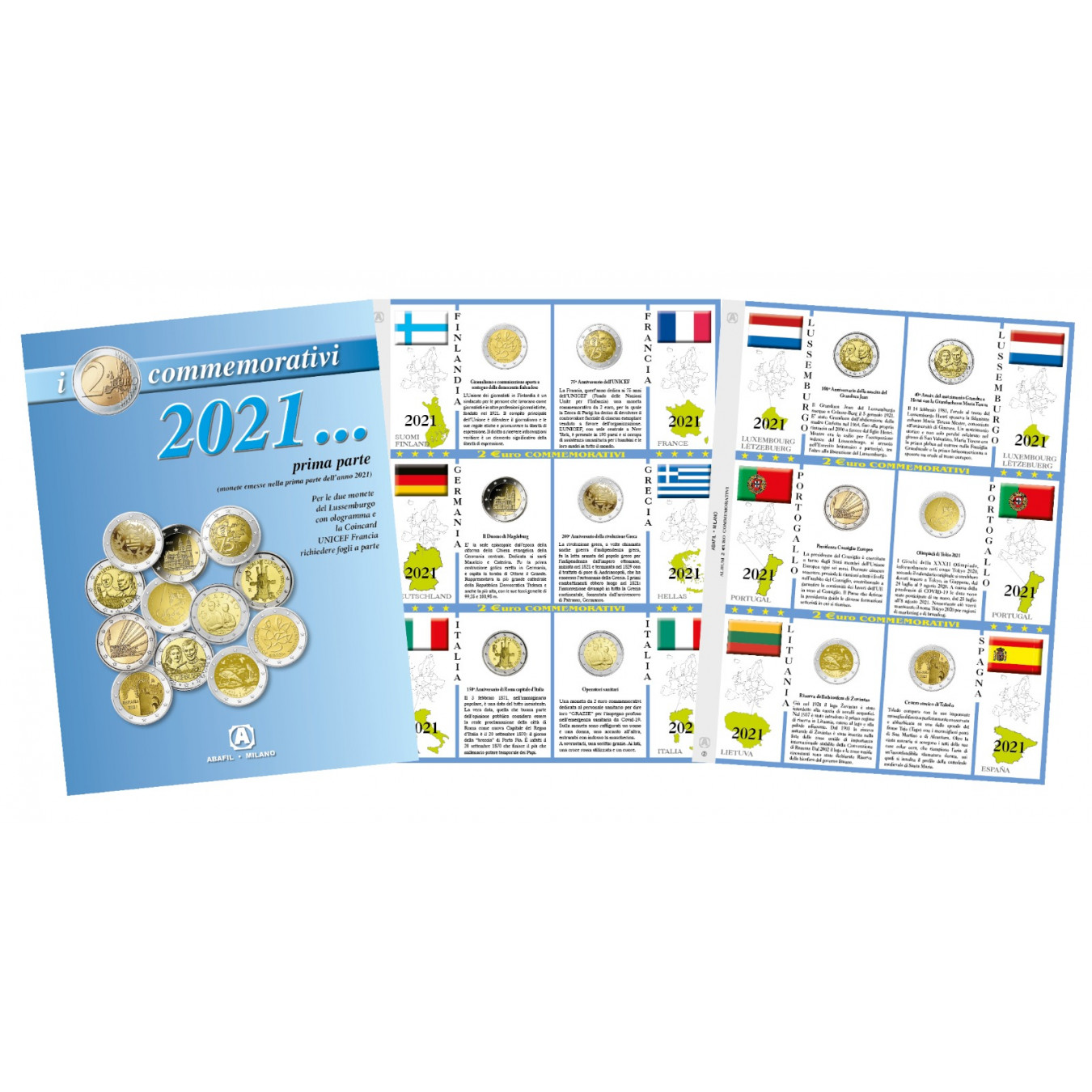 FOGLI 2 EURO COMMEMORATIVI 2021 - PRIMA PARTE