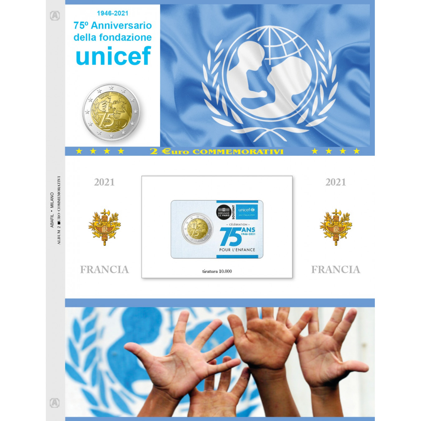 2 EURO COMMEMORATIVI FRANCIA 2021 UNICEF