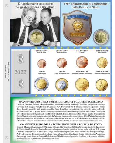 Update comm. 8 coins Italy 2022 Borsellino - Polizia di Stato