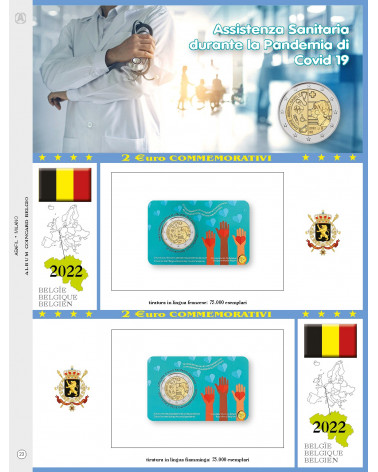 2€ blister Belgio 2022 doppio - assistenza sanitaria covid 19