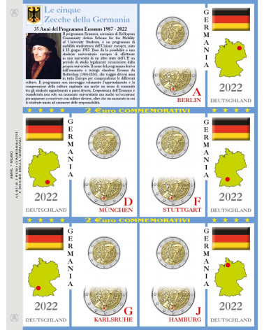 2€ of 5 mints of Germany 2022 Erasmus Program