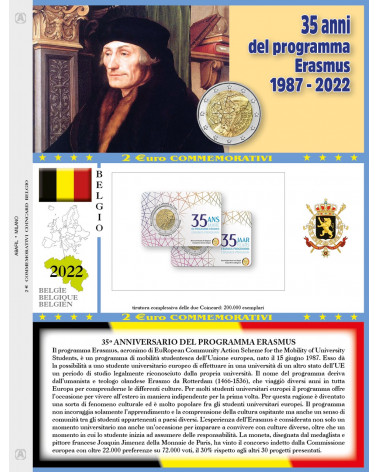 2€ blister Belgio 2022 singolo - 35 anni del programma Erasmus