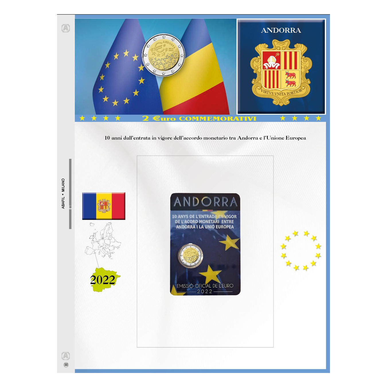 AGGIORNAMENTO 2 EURO ANDORRA 2022 ACCORDO MONETARIO, CARLO MAGNO