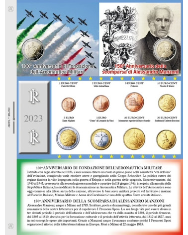 Coincard 2 Euro Commemorativi Italia 2023 Alessandro Manzoni Roma