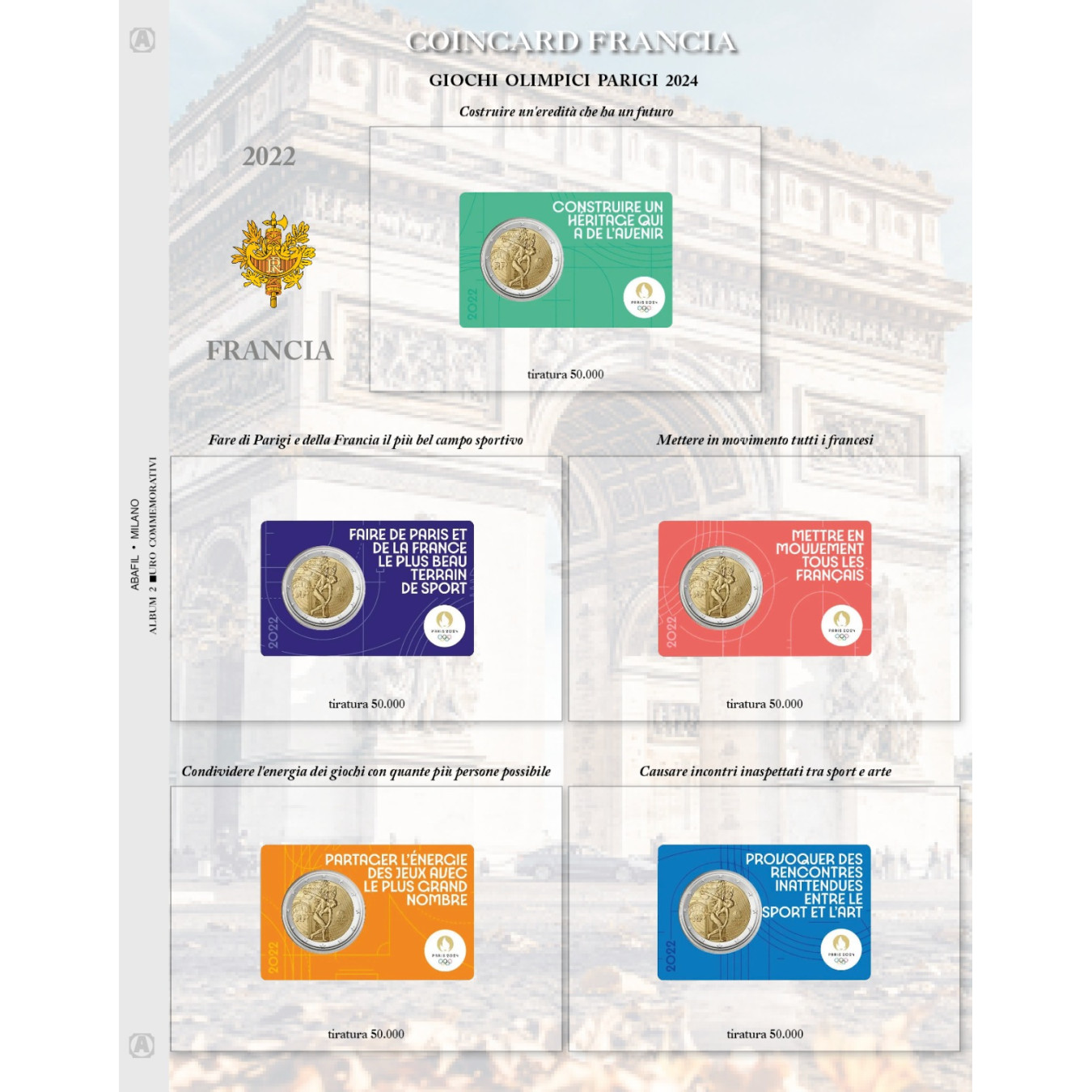 2 EURO COMMEMORATIVI FRANCIA 2022 GIOCHI OLIMPICI 2024