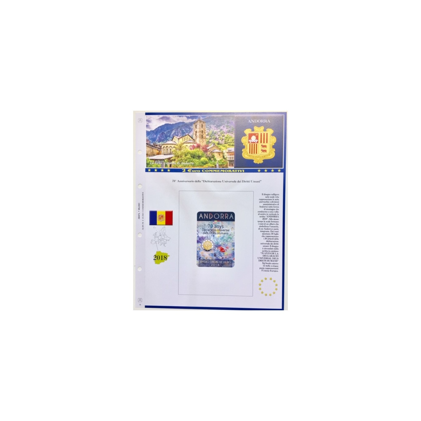 2 EURO ANDORRA 2018 - 70° ANNIVERSARIO DEI DIRITTI UMANI