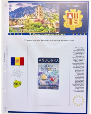 2 EURO ANDORRA 2018 - 70° ANNIVERSARIO DEI DIRITTI UMANI