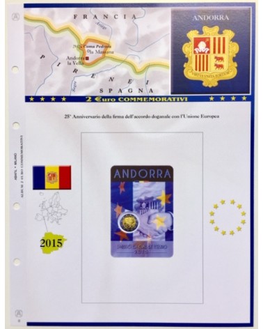 2 EURO ANDORRA 2015 - 25° ANNIVERSARIO FIRMA ACCORDO DELLA UE