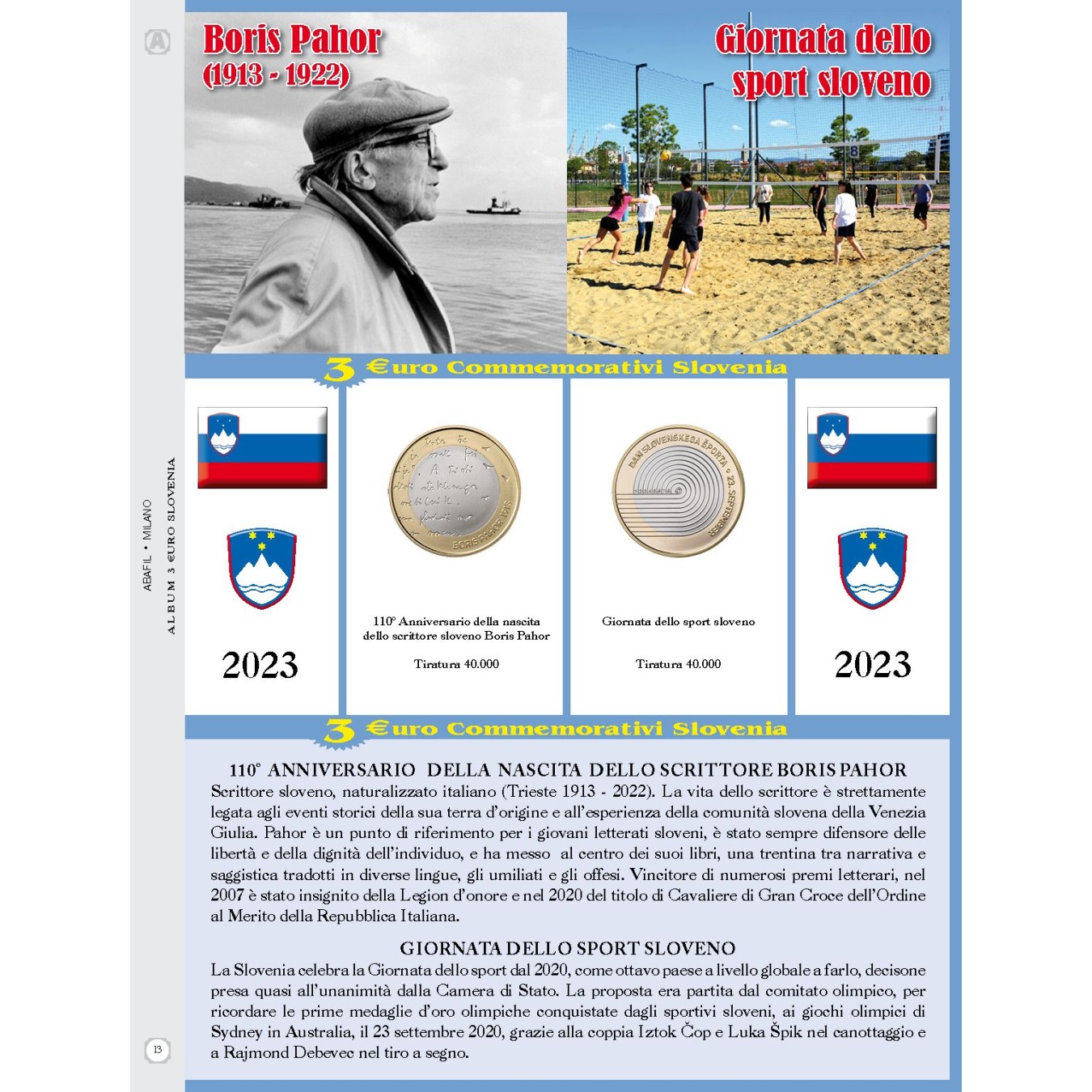 3€ Slovenia 2023 - BORIS PAHOR
