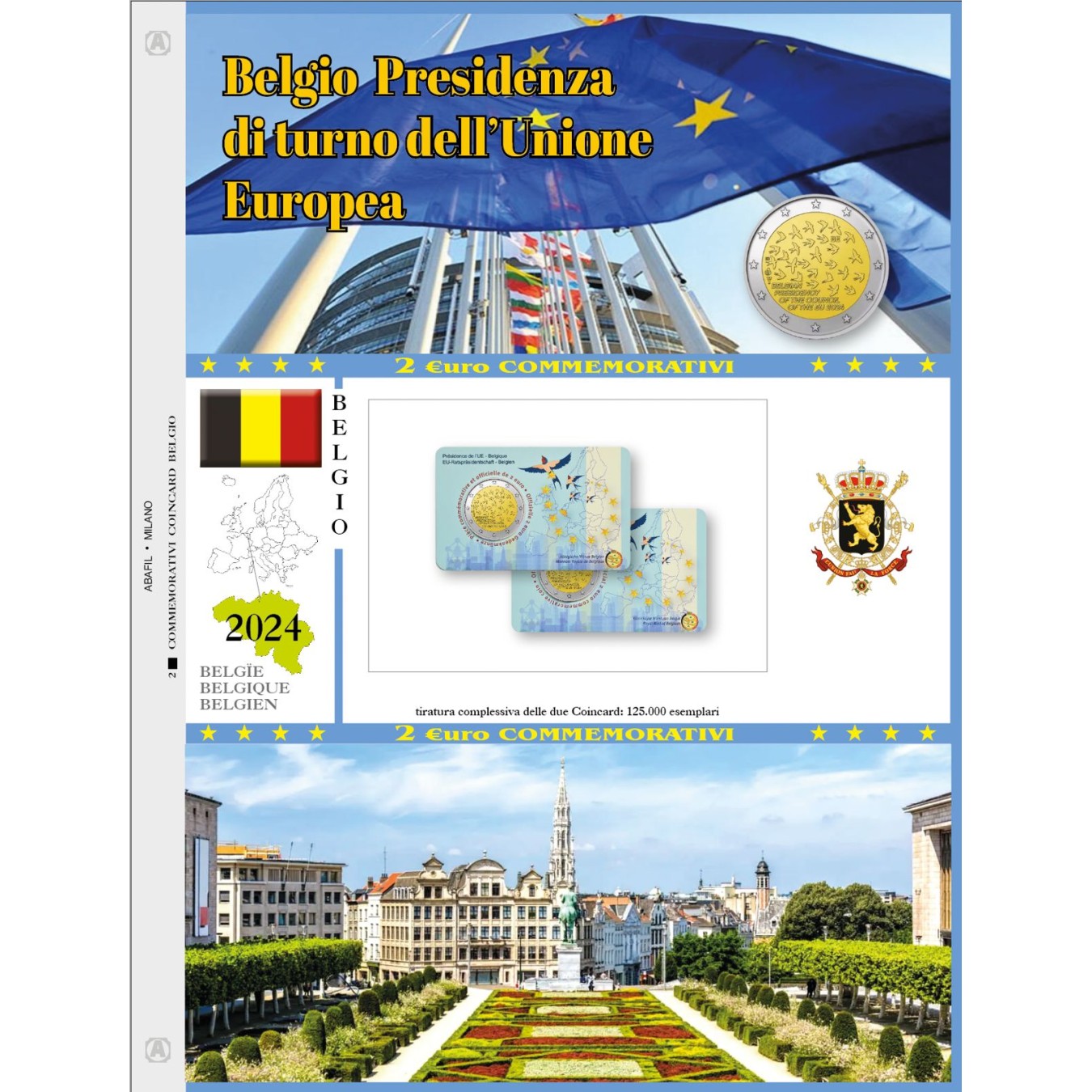 AGGIORNAMENTO FOGLIO 2 EURO COMMEMORATIVI Blister singolo 2024 BELGIO - Presidenza Europea