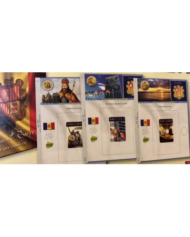 BLOCCO FOGLI 2 EURO COMMEMORATIVI ANDORRA 2014/2019