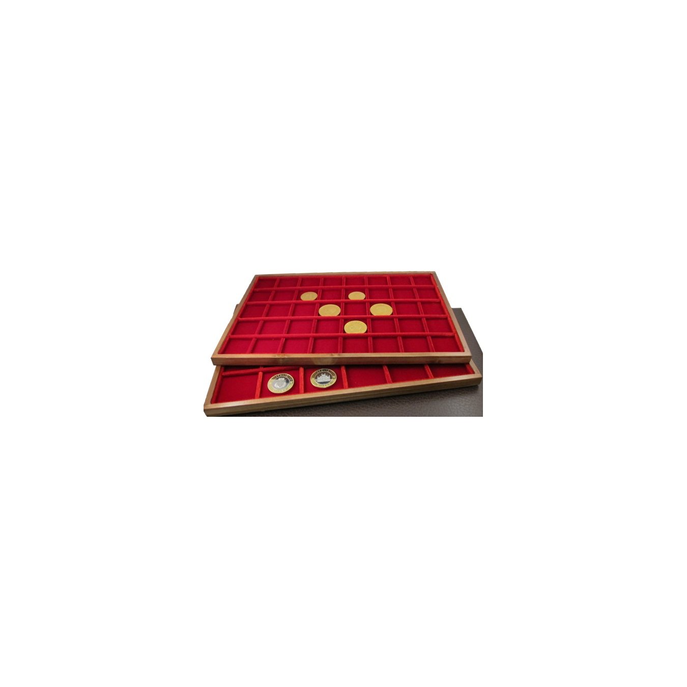Ripiano Standard Legno - Modello velluto rosso - 40 caselle