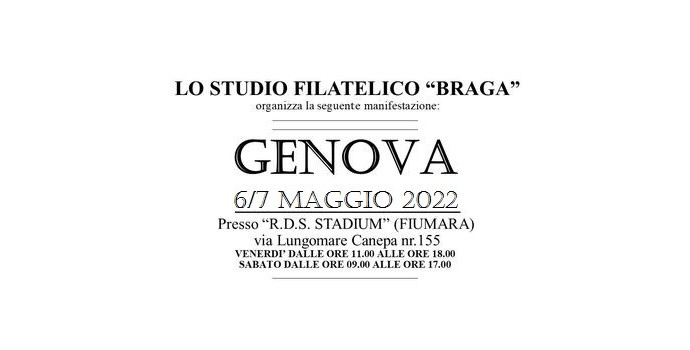 Genova convegno filatelico e numismatico 2022